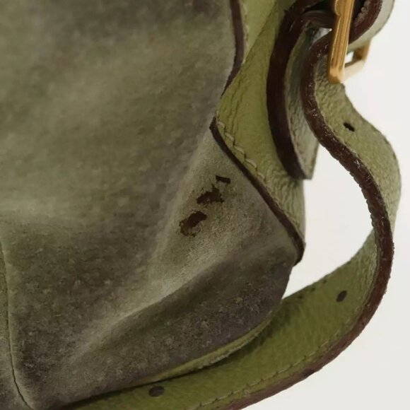 GUCCI Bamboo Backpack Suede Green Gold main image 7